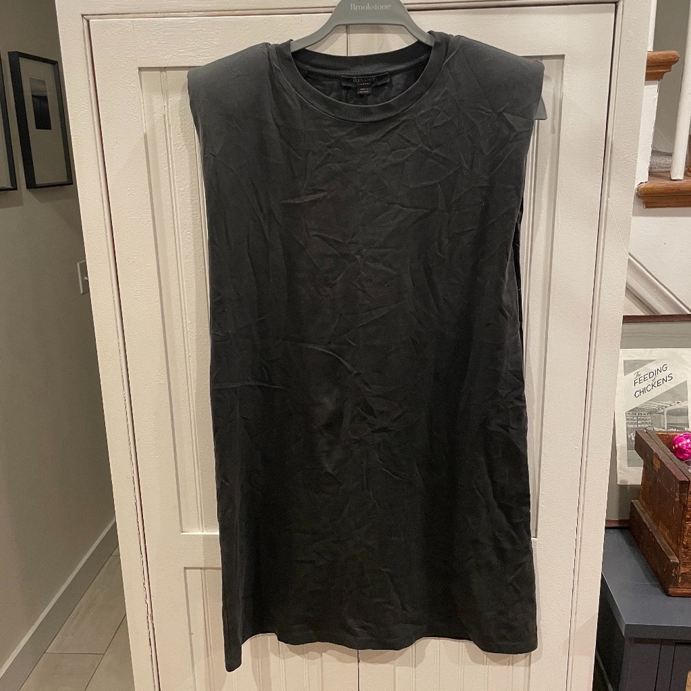 All Saints cotton dress in acid washed black